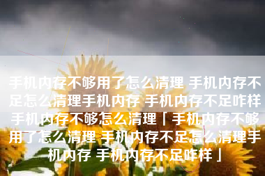 手机内存不够用了怎么清理 手机内存不足怎么清理手机内存 手机内存不足咋样手机内存不够怎么清理「手机内存不够用了怎么清理 手机内存不足怎么清理手机内存 手机内存不足咋样」